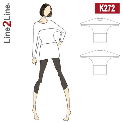 Line2Line K272 Flagermuskjole med overskæringer - KreStoffer