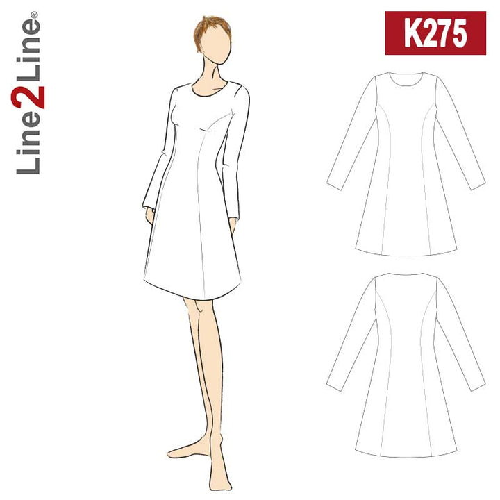 Line2Line K275 Kjole med prinsessesnit og vidde til fast stof