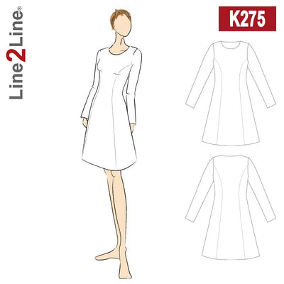 Line2Line K275 Kjole med prinsessesnit og vidde, fast - KreStoffer