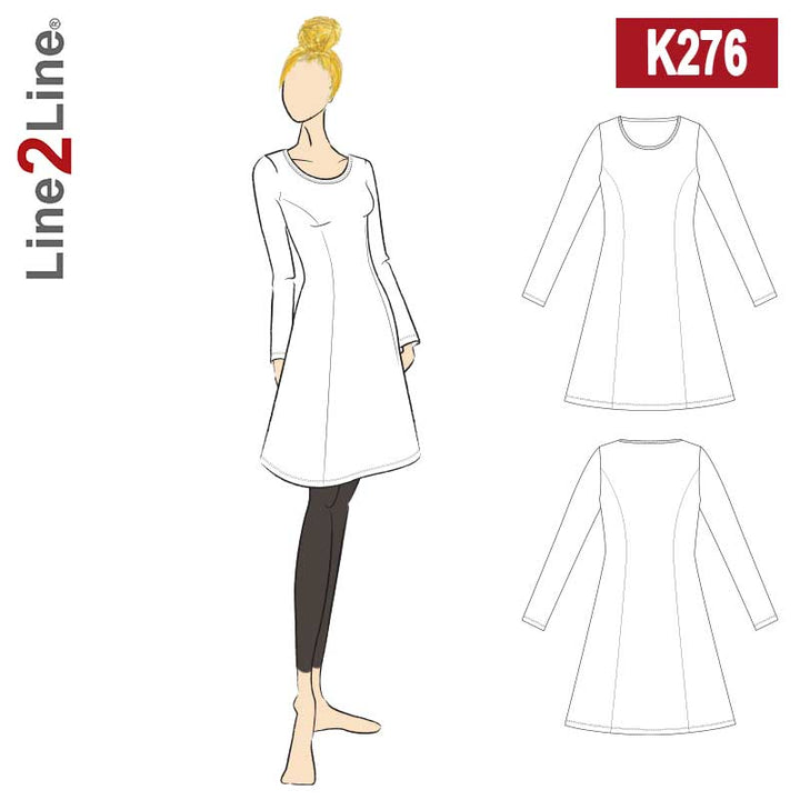 Line2Line K276 Kjole med prinsessesnit og vidde