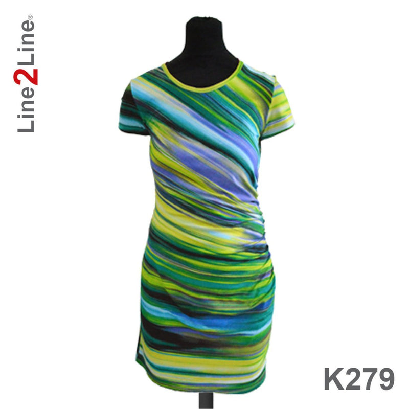 Line2Line K279 Kjole med rynk i den ene side - KreStoffer