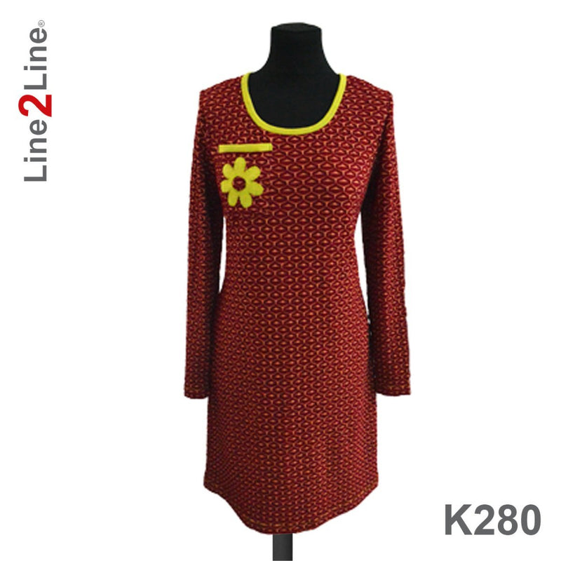 Line2Line K280 T-shirt kjole, tætsiddende - KreStoffer