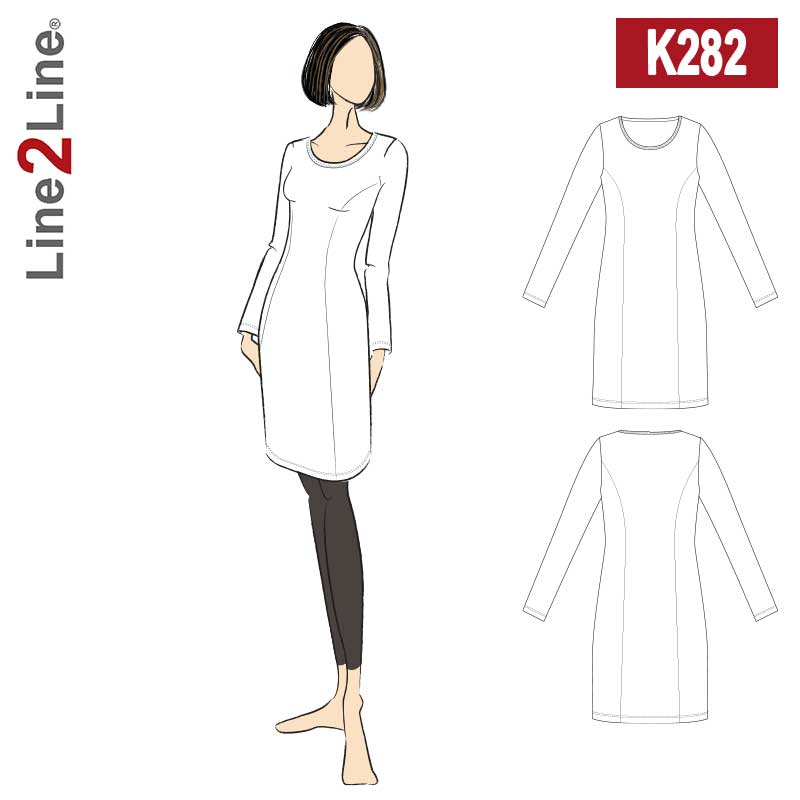 Line2Line K282 Kjole med prinsessesnit - KreStoffer