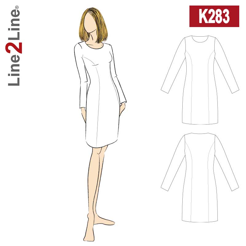 Line2Line K283 Kjole med prinsessesnit - KreStoffer