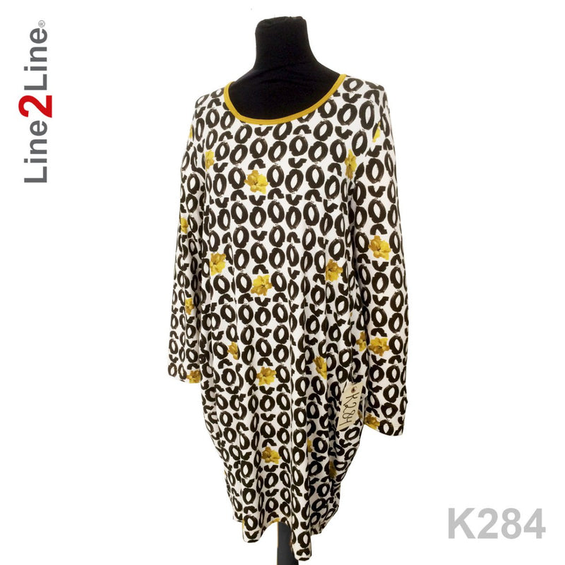 Line2Line K284 Kjole med ballonfacon og lommer - KreStoffer