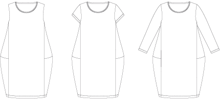 Line2Line K284 Kjole med ballonfacon og lommer PLUS SIZE