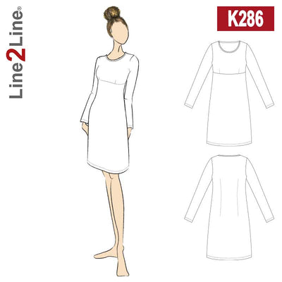 Line2Line K286 Kjole med empiresnit - KreStoffer