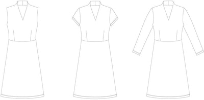 Line2Line K289 Taljeskåret kjole med ståkrave - KreStoffer