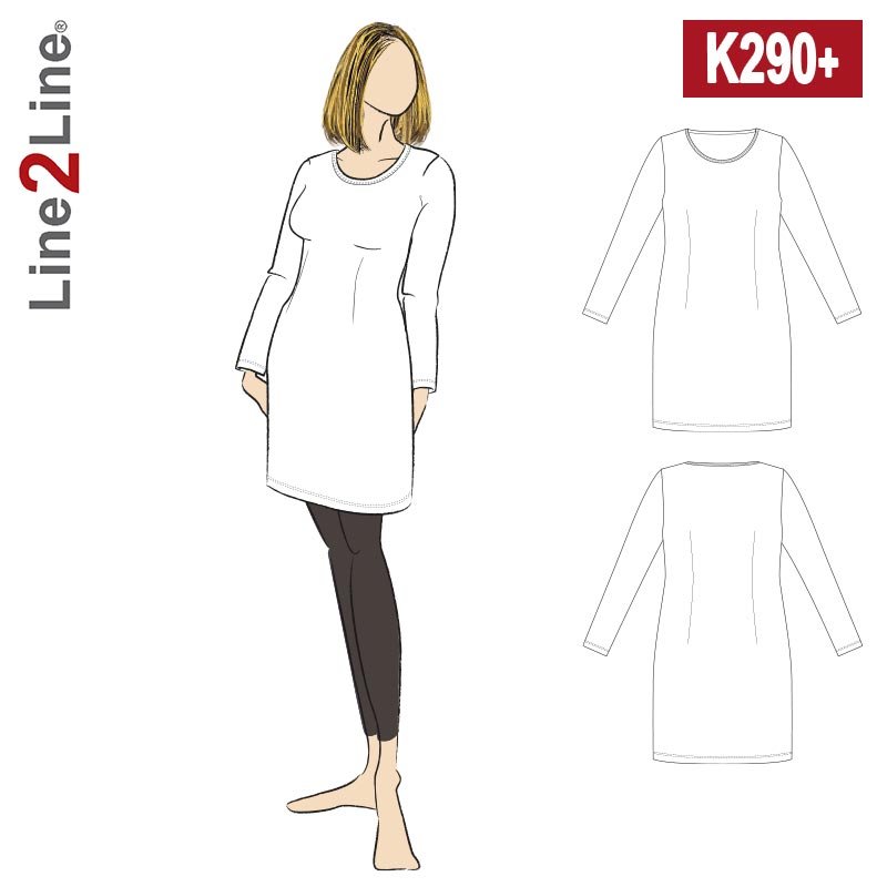 Line2Line K290 T-shirt kjole PLUS - KreStoffer