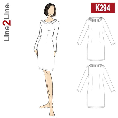 Line2Line K294 Kjole med udvendig belægning - KreStoffer