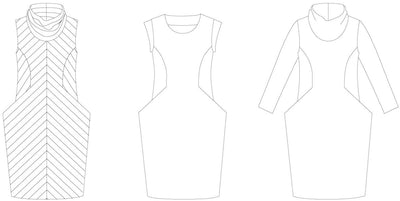 Line2Line K297 Kjole med store lommer, fast - KreStoffer