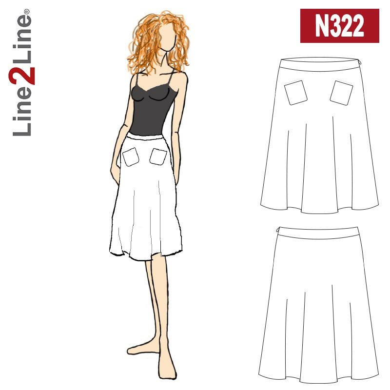 Line2Line N322 Nederdel med lommer