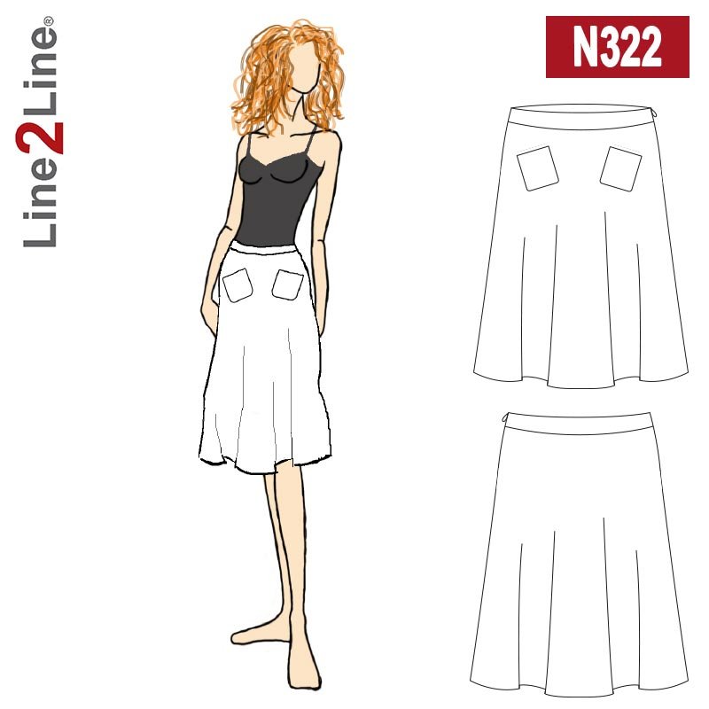 Line2Line N322 Nederdel med lommer - KreStoffer