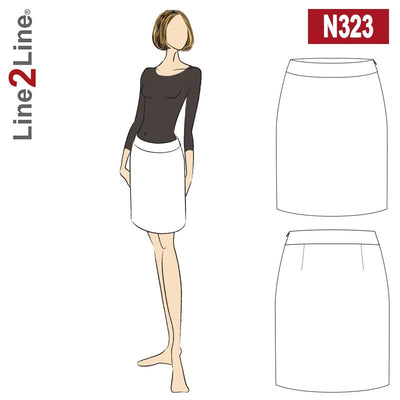 Line2Line N323 Nederdel med faconskåret linning - KreStoffer