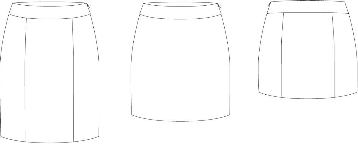 Line2Line N323+ Nederdel med faconskåret linning
