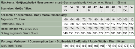 Line2Line N327 Nederdel med A-facon og udvendig elastik - KreStoffer