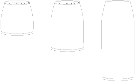 Line2Line N329 Lang nederdel med elastik, stræk - KreStoffer