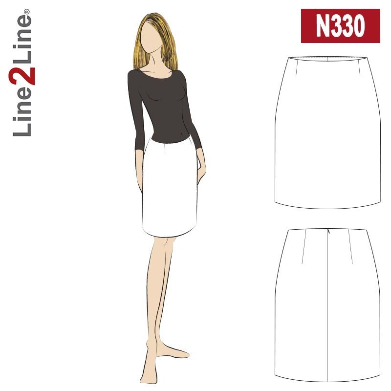 Line2Line N330 Klassisk nederdel med belægning - KreStoffer