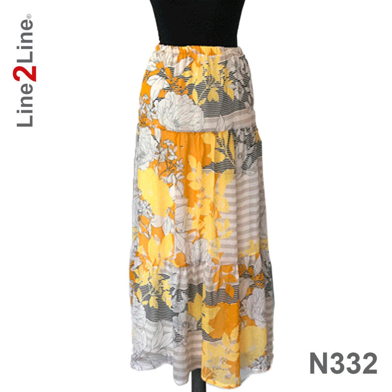 Line2Line N332 Lang nederdel med flæser - KreStoffer