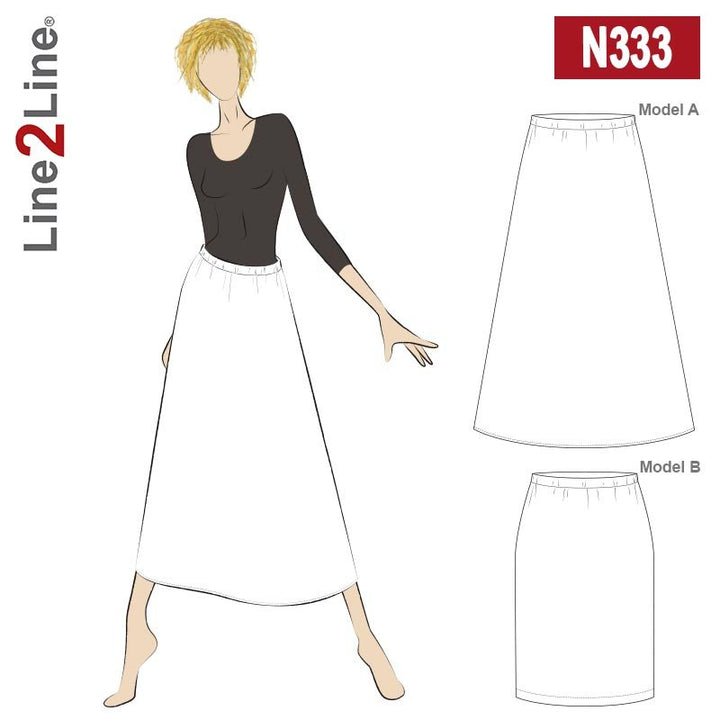 Line2Line N333 Lang nederdel med vidde