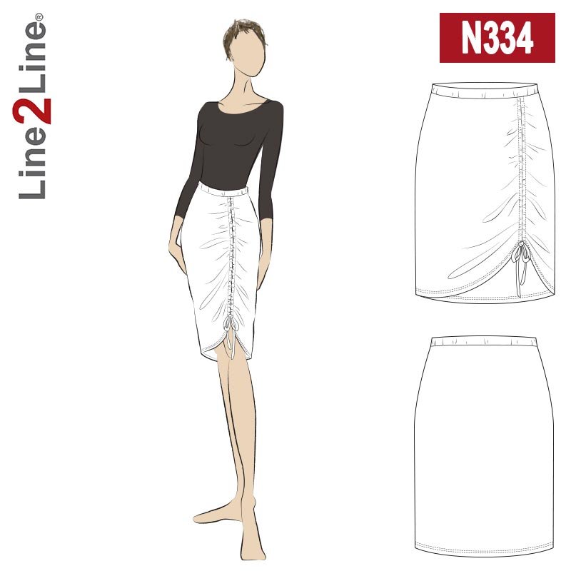 Line2Line N334 Nederdel med rynkeeffekt - KreStoffer
