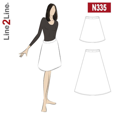 Line2Line N335 Nederdel med elastik og A-facon - KreStoffer