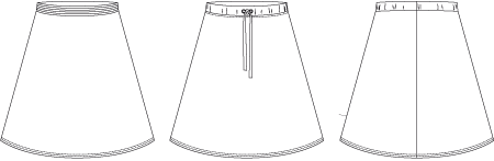 Line2Line N335 Nederdel med elastik og A-facon - KreStoffer