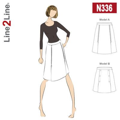 Line2Line N336 Nederdel med to læg og lynlåse - KreStoffer
