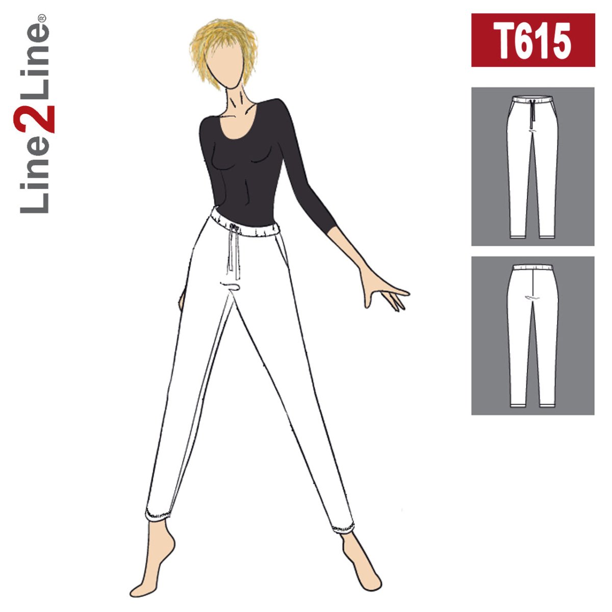 Line2Line T615 Sweatpants med skrålommer