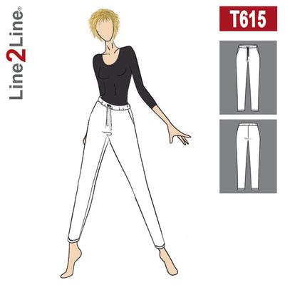 Line2Line T615 Sweatpants med skrålommer - KreStoffer