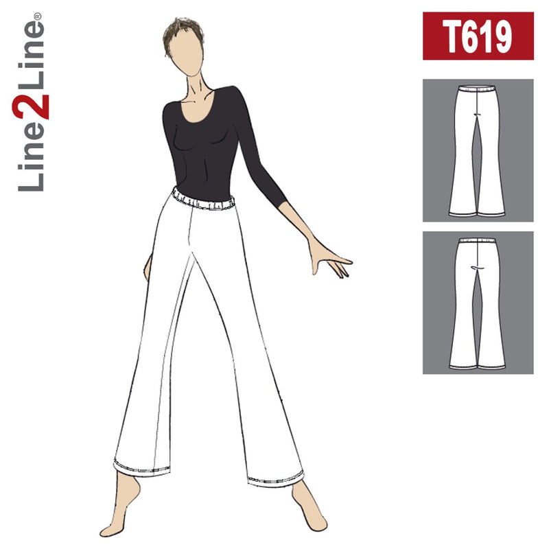 Line2Line T619 Trompet buks med elastik i taljen - KreStoffer