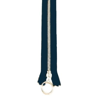 Lynlås med ring, 25-35 cm, marine - KreStoffer