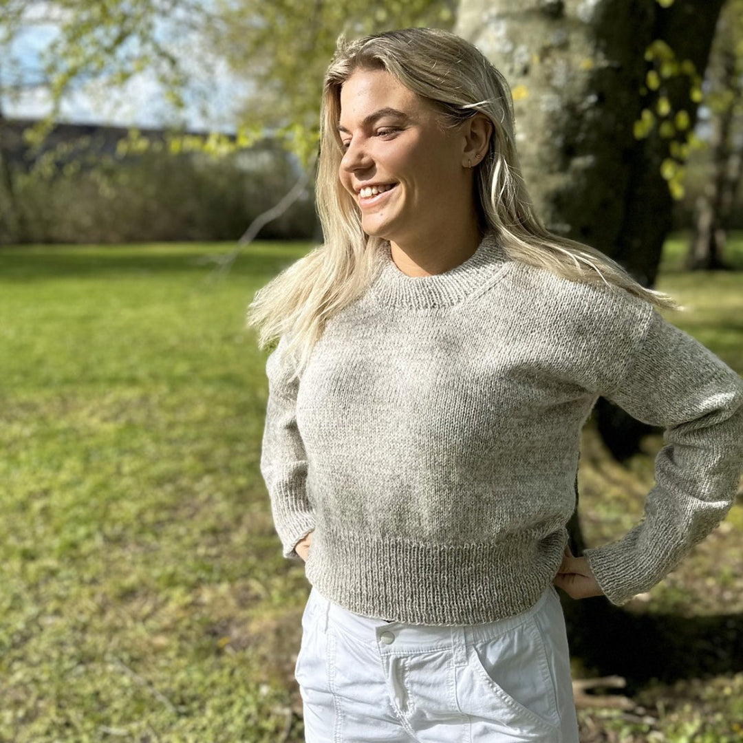 Strikkekit Melange Sweater i Tynd Peer Gynt