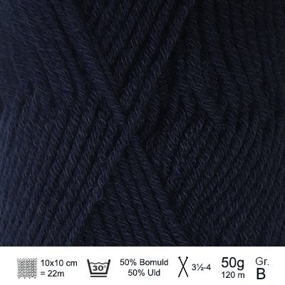 Merino Cotton garn fra Hjertegarn Marine