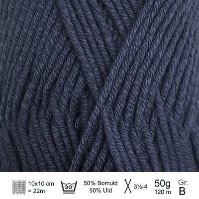 Merino Cotton garn fra Hjertegarn Jeansblå