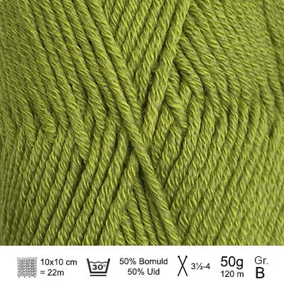 Merino Cotton garn fra Hjertegarn Bladgrøn