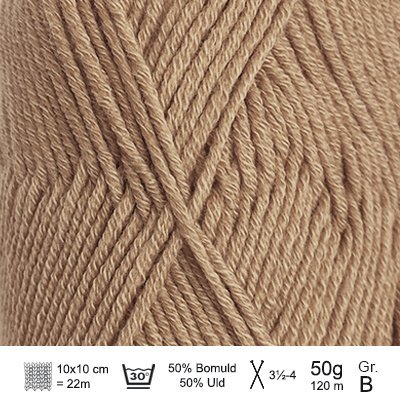 Merino Cotton garn fra Hjertegarn Karamel
