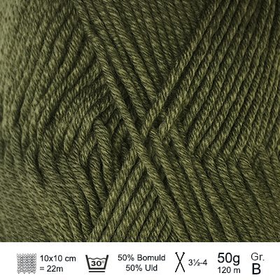 Merino Cotton garn fra Hjertegarn Grøn
