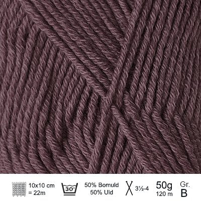Merino Cotton garn fra Hjertegarn Duset lilla