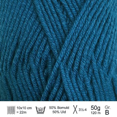 Merino Cotton garn fra Hjertegarn Petrol