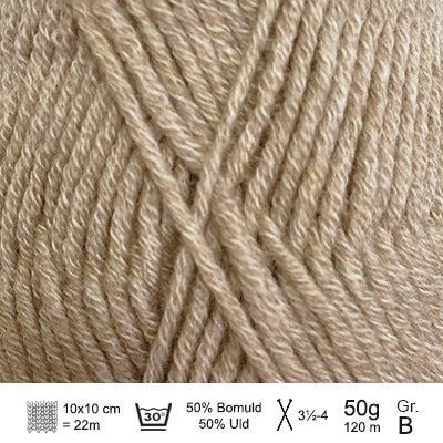 Merino Cotton garn fra Hjertegarn Beige