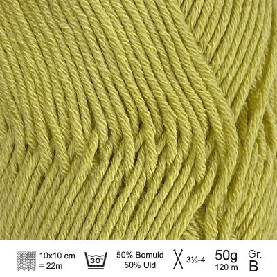Merino Cotton garn fra Hjertegarn Lime