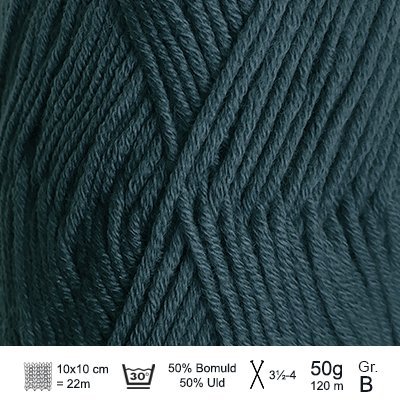 Merino Cotton garn fra Hjertegarn Mørk petrol