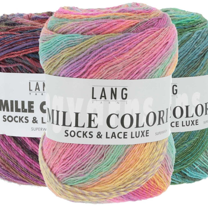 Mille colori socks og lace luxe garn fra Lang Yarns