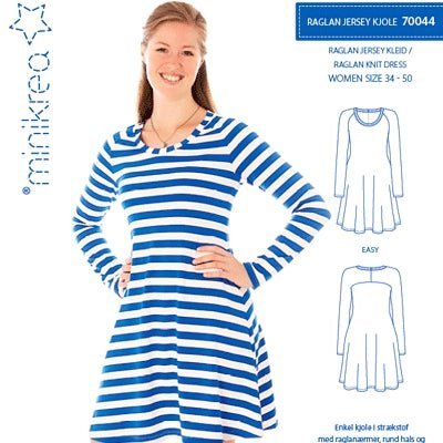 MiniKrea 70044 Raglan jersey kjole