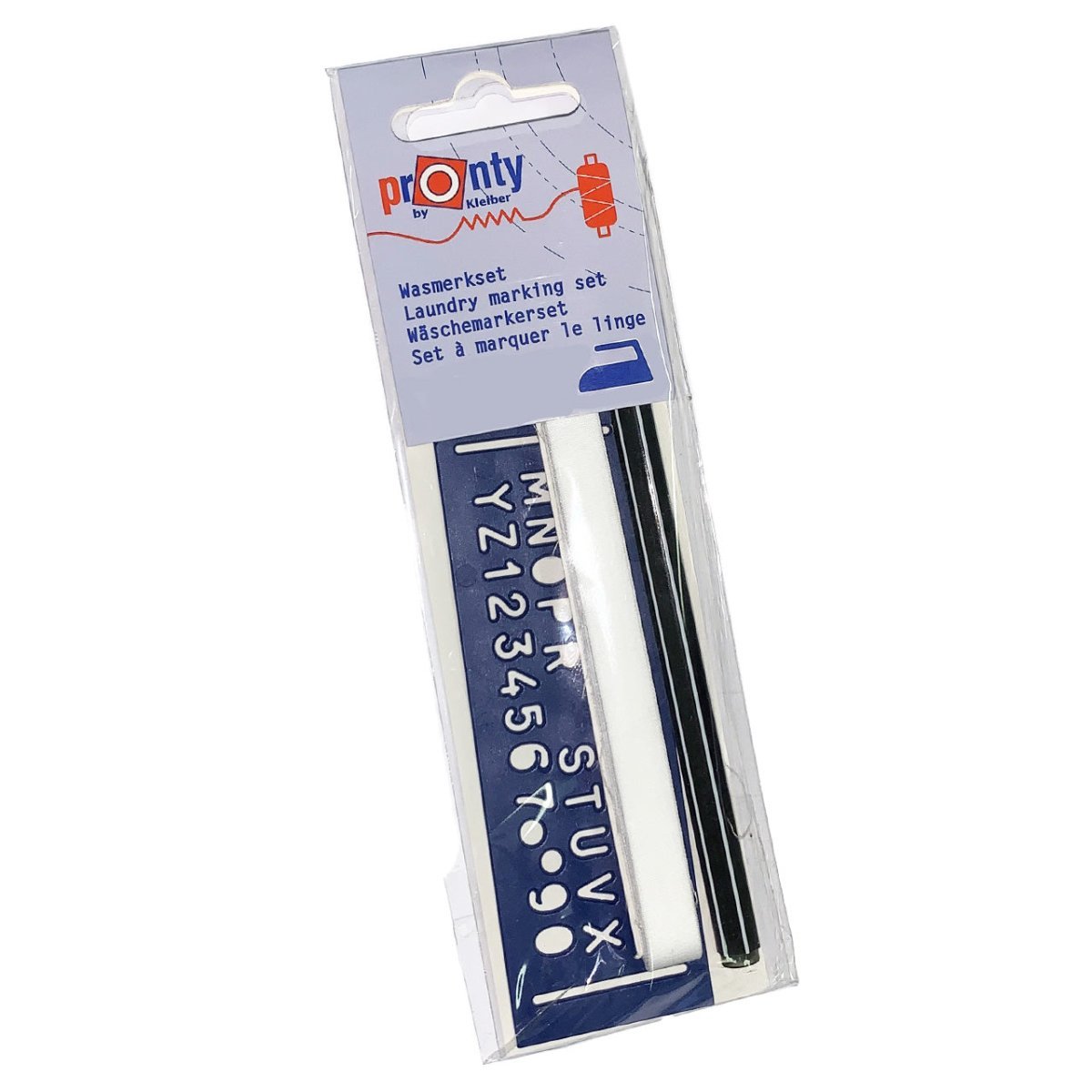 Navnebånd med skabelon og pen