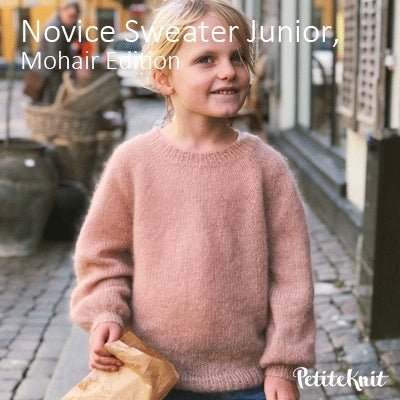 Novice Sweater Junior, Mohair Edition fra PetiteKnit (Opskrift i fysisk papirudgave)