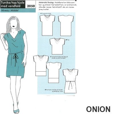Onion 2050 Tunika / kjole med vandfald - KreStoffer
