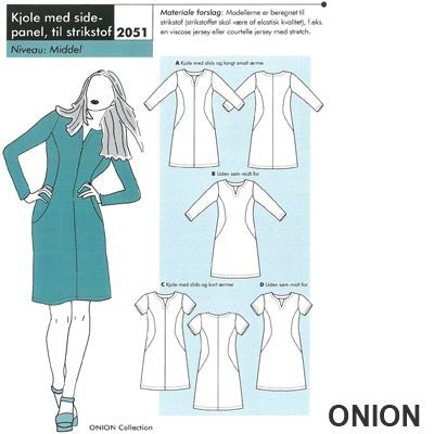 Onion 2051 Kjole med sidepanel - KreStoffer