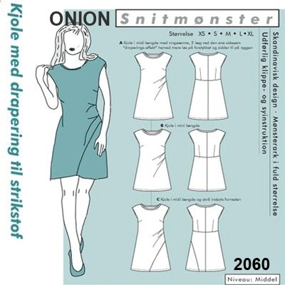 Onion 2060 Kjole med drapering - KreStoffer